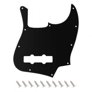 Banworks Pickguard de basse jazz 1 pli 10 trous J Bass JB Scratch plaque pour USA/Mexicain Style moderne Fender Jazz Bass JT/HB-11 Noir (Banworks Store, neuf)