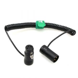 HangTon Câble audio spiralé pour enregistreur, table de mixage, microphone, appareil photo, appareils sonores, Zoom, Zaxcom, Sony Canon, XLR 3 broches mâle vers femelle, profil bas coudé, noir, 40-80 (Hangton Connect, neuf)
