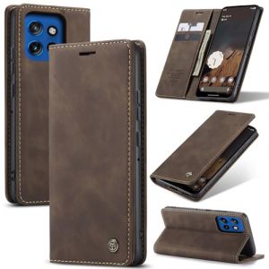 Cracedily Coque pour Motorola Moto Edge 50 Neo Pochette, Etui Protection Housse Premium en Cuir PU, Etui à Rabat Pochette de Portefeuille Étui pour Moto Edge 50 Neo Case, Café (Cracedily, neuf)