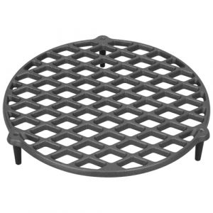 WELL GRILL Grille de cuisson ronde en fonte avec 3 pieds pour accessoires de four hollandais de 12 QT, &Oslash; 30 cm, grille empilable, casserole, soucoupe, grille de four pour brasero (BBQ-King, neuf)