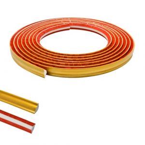 5M PVC Joint d'&Eacute;tanch&eacute;it&eacute; Autocollant Bordure de Finition Plan de Travail Cuisine Angle Mur, Joint Mur Int&eacute;rieur Profil Finition Bande Finition Calfeutrage Moulure Plinthe,19mmx10mm Or (ZYDZ-eu, neuf)