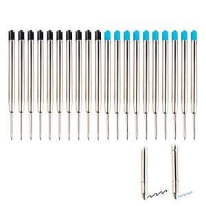 20 Pièces Recharges de Stylo Bille Multifonction, Recharges pour Stylo à Encre D'encre Gel Pointe Moyenne 1.0MM Compatible avec Stylos à Billes Parker pour Professionnels et Étudiants(Noir et Bleu) (Dailiankeji, neuf)