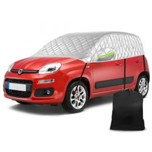 Demi B&acirc;che Voiture Ext&eacute;rieur pour Fiat Panda 2003-2025, Demi Housse de Protection Imperm&eacute;able Anti-Neige Anti-Glace Mi-couvrante pour Automobiles (dinae, neuf)