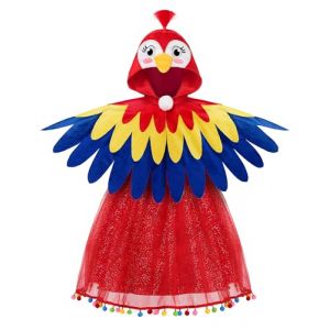 ReliBeauty D&eacute;guisement Perroquet Costume Animaux Robe Filles Carnaval,140 (Matt Viggo, neuf)