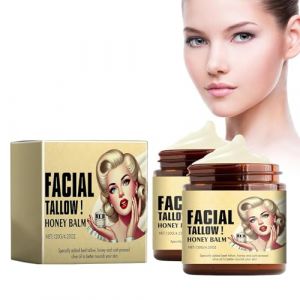 2PC Soin De La Peau Au Suif De Bœuf,Baume De Suif Pur,Crème Hydratante A Base De Suif De Boeuf,Suif De Bœuf Fouetté Et Baume Au Miel,Hydratant Fouetté Pour Le Visage Et Le Corps Hydratante Hydratation (CMstore-EU, neuf)