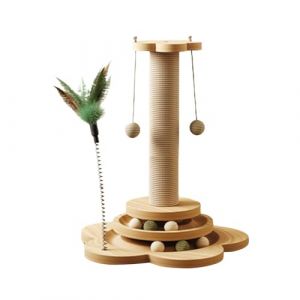 Arbre À Chat, Petit Arbre À Chat avec Boule Suspendue Et Plume, Arbre À Chat 4 en 1 avec Boule en Sisal Suspendue, Jouet Interactif pour Chat pour Jouer À L'intérieur (yanguo, neuf)