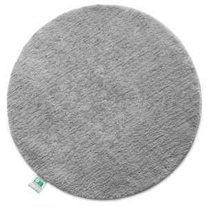 casa pura - Tapis de Bain Ultra-Doux Dos antid&eacute;rapant - Tapis de Douche Anti-moisissure - Tapis Salle de Bain Absorbant et Moelleux - Paillasson en Microfibre Lavable - Sky, Rond 95 cm Gris Clair (Velvet Trading, neuf)