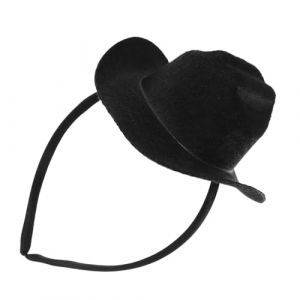 VILLCASE Serrage-T&ecirc;te Mini Chapeau Haut-de-Forme 135 CM Noir en Polyester L&eacute;ger Accessoire Vintage pour Carnaval F&ecirc;te Costum&eacute;e et Anniversaire Coiffe de D&eacute;guisement Victorien pour (Farrar Fae, neuf)