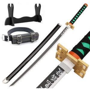 Udekit Anime Ninja &Eacute;p&eacute;e en Bambou Katana Guerrier Arme&ndash; 40pouces (104 cm) avec Ceinture et Support pour Halloween F&ecirc;te &agrave; Th&egrave;me Carnaval F&ecirc;te D&eacute;guis&eacute;e Cosplay (DAMAX, neuf)