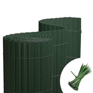 jarolift Canisse en PVC Brise Vue pour Jardin Balcon Terrasse, Extérieur Balcon Clôture Résistante aux Intempéries,100 x 700 cm (1x 3m + 1x 4m De Longueur),Vert, Inclus 100 Serre-Câbles Vert (Jalousiescout Shop, neuf)