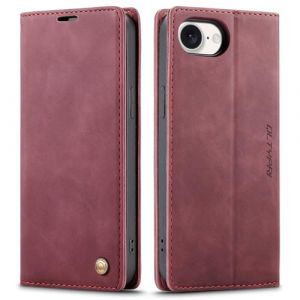 QLTYPRI Etui Coque pour iPhone 16e/SE 4, Portefeuille Fentes Cartes Housse Antichoc Cuir PU Vintage Portefeuille Etui Compatible avec iPhone 16e/SE 4 - Rouge (zhihen, neuf)