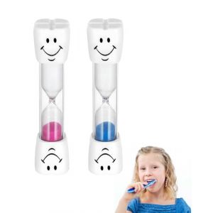 JUKOTA 2 Pcs Sabliers Souriants pour Enfants,Sablier Brossage Dents Enfant Multicolore,Minuteur Enfant De 3 Minutes,Sablier Amusant pour Le Brossage des Dents,pour Soins Dentaires des Enfants (CAR PARTS FOR ALL, neuf)