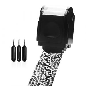 Tampon &agrave; rouleau de s&eacute;curit&eacute;, tampon bloqueur d'adresse, tampon &agrave; rouleau confidentiel, tampon antivol et de s&eacute;curit&eacute; de la vie priv&eacute;e (noir, S) (GAOSHUONUO STORE, neuf)