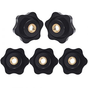 Durdiiy 5 Pi&egrave;ces Bouton de Serrage &agrave; Filetage Molet&eacute; M6 &Eacute;crou de serrage &eacute;toile bouton molet&eacute; &agrave; filetage femelle Filetage int&eacute;rieur Boutons de Serrage de Filetage Boutons &agrave; Main en Forme d'&eacute;toile (Aller loin, neuf)
