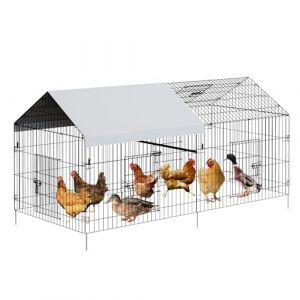 PortoAlegre Poulailler en m&eacute;tal - 218 x 101 x 101 cm - Grand enclos pour poulailler - Voli&egrave;re avec 4 portes et fen&ecirc;tre - Housse imperm&eacute;able et r&eacute;sistante aux UV - Pour volailles, lapins (ZSHIC LTD, neuf)