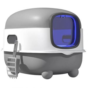 WOTAT Bac à Litière Autonettoyante,Désinfection UV,Bac Litiere pour Chat avec Pelle,Caisse Chat Litiere Portable,Litiere Fermée pour Chat,Maison de Toilette Chat XXL,2 Ouvertures,Anti-Odeur (jusiZL, neuf)