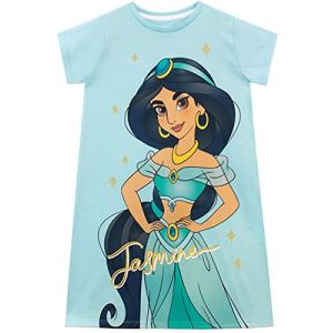 Disney - Chemise de Nuit - Aladdin - Fille - Jasmine - Bleu - 6-7 Ans (Character FR, neuf)