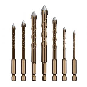 VBPCEFZTLK For 7 pcs Cross Cross Hex Tuile Bits de forets Ensemble for outils d'alliage dur en cuisson en céramique en verre (3/4 / 5/6 / 8/10 / 12mm) peu (yangchengtianshunshangmaoyouxiangongsi, neuf)