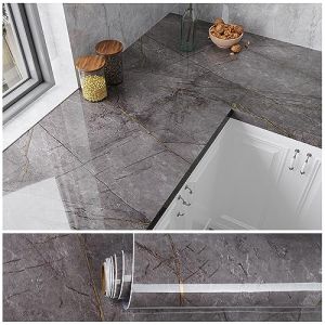 VEELIKE Papier Peint Marbre Gris Épaissir Papier Autocollant Marbre Vintage Papier Peint Cuisine Autocollant Imperméable Rouleau Adhesif Decoratif Salle de Bain Papier Adhésif pour Meuble 40cm×300cm (VEELIKE, neuf)