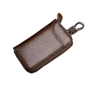 Etuis Pochette Porte Cl&eacute;s Cuir, &Eacute;tui Porte-Cl&eacute;s Voiture avec 6 crochet Clip pour Homme et Femme,Crochets et Poches,Marron (YHESUBZ, neuf)