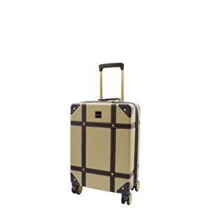 A1 FASHION GOODS Valise r&eacute;tro &agrave; coque rigide &agrave; 8 roues style coffre de voyage archa&iuml;que, dor&eacute;, Cabin | 55 x 35 x 22cm, 3kg, Bagage rigide avec roulettes pivotantes (A1 Fashion Goods, neuf)