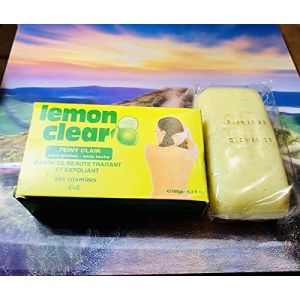 Savon lemon clear 180g, savon eclaicissant, blanchissant et gommant sans hydroquinone pour peau noire (affroshop, neuf)