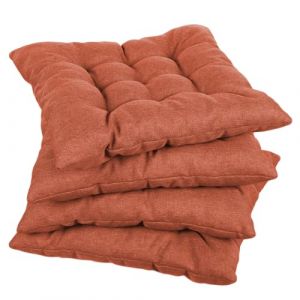 gutekissen Coussin de Chaise piqu&eacute; carr&eacute; Garniture pour chaises/bancs pour la Maison et Le Jardin Coussin d'assise Coussin d'assise de Jardin Nombreuses Couleurs (60x60, Orange, 4) (FavreShop, neuf)