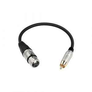 PNGKNYOCN Câble court RCA vers XLR，Câble microphonique asymétrique RCA mâle vers XLR femelle 3 broches Cordon audio pour amplificateur, table de mixage et microphone (0.3M/1FT) (KANGPING, neuf)