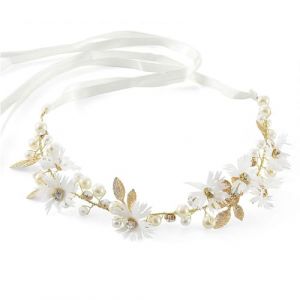 FDCGAS Couronne Fleur Cheveux - 1 pcs Couronne de Fleurs pour Cheveux,diademe Mariage,Femmes Fleur Bandeau avec Ruban Couronne de Mariée Fleur Accessoires de Cheveux pour Mariage (DFGDSEF, neuf)