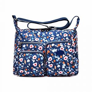 Efanliu Sac Femme Bandouliere Cartable Nylon Sac à main Femme Bandoulière Multipoche A4 Grand Pour Voyager étudiant (Bleu) (fanfan bags, neuf)