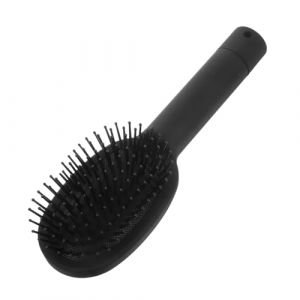 HAMPPLIES Bo&icirc;te de Rangement Multifonction pour Brosse &agrave; Cheveux avec Compartiment Secret Peigne Plastique Noir pour Bijoux et Objets (Chfaan, neuf)