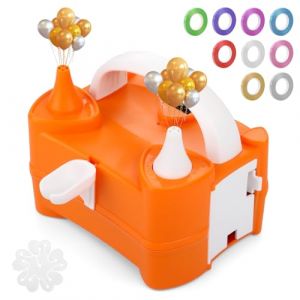 NVIYAM Gonfleur Ballon Electrique, 220-240V/400W Pompe Ballon, Gonfleur Ballon Anniversaire, Portable Double buse Gonfleur, pour Les Ballons de Mariage la Fête, la Décoration Festive (MIMIGINODE, neuf)