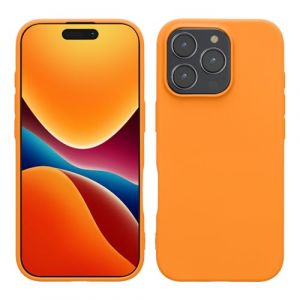kwmobile Housse Compatible avec Apple iPhone 16 Pro Coque - Housse de t&eacute;l&eacute;phone Protection Souple en Silicone - Orange fruit&eacute;e (SX-Commerce, neuf)