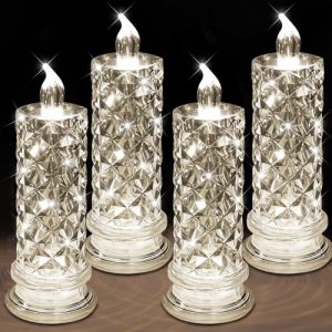 Bougie LED Flamme Vacillante, 2 Pi&egrave;ces Bougies LED Sans Flamme &agrave; Piles, Bougies Piliers LED &Eacute;tanches, Fausse Bougie &Eacute;lectrique pour No&euml;l, Thanksgiving, Mariage, Anniversaire, Halloween (kateluo, neuf)
