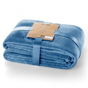 DecoKing Couverture 200 x 220 cm Plaid Microfibre Polaire Doux C&acirc;lin Bleu Fonc&eacute; Mic (shop_decoking, neuf)