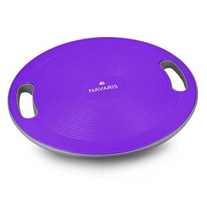Navaris planche d'équilibre avec poignées - Plateau pour thérapie yoga fitness - Balance board proprioception exercice sport - Ø 40 cm (SX-Commerce, neuf)