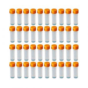 HUAZIZ Lot de 40 Tubes à Essai Gradués 5ml, Cryotubes En Plastique Tubes, Tube de Fiole Congelé en Plastique avec Bouchon à Vis, Flacon Transparent (HUAYUE-EU, neuf)