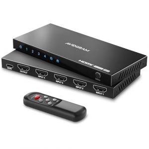 Commutateur HDMI 2.1 4 en 1 Sortie 8K 60 Hz 4:4:4, commutateur AVIDGRAM 4 Ports avec télécommande Infrarouge, sélecteur Automatique 4K 120 Hz 48 Gbit/s, Compatible avec Xbox Series X, PS4 Pro, PS5 (AVIDGRAM EU, neuf)