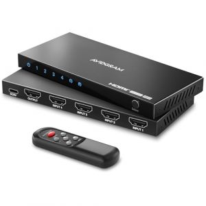 HDMI 2.1 Switch 8K 60Hz, AVIDGRAM HDMI Commutateur 4 entrées 1 Sortie avec IR télécommande, 4 Port 4K 120Hz Auto HDMI Selector Hub Support 8K 48Gbps pour Xbox Series X PS4 Pro PS5 UHD TV (AVIDGRAM EU, neuf)