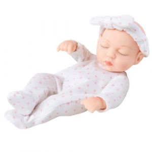 JAWSEU Poup&eacute;es Bebe, 18cm Bebe Reborn Silicone Poup&eacute;e B&eacute;b&eacute; Reborn Poupee Reborn Fille Realiste Nouveau-N&eacute; avec V&ecirc;tements Lavable Poupee Reborn Endormie Jouet Cadeau pour Enfant Fille Gar&ccedil;on (Haptre, neuf)