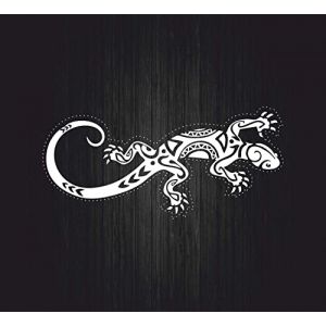 Autocollant Sticker Salamandre lezard Gecko Blanc Voiture Moto macbook Tribal Tuning (JLC-Sticker, neuf)