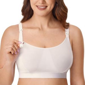 Gratlin Soutien Gorge Allaitement sans Armature Grande Taille, Soutien Gorge Coton Dos Nageur Ultra-Confortable Ivoire 3XL (Jimu Fashion, neuf)