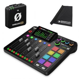 Rode Rodecaster Pro II Podcast Station + microphone sans fil ME-TX + chiffon microfibre Keepdrum (keepdrum, neuf)
