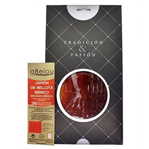 aBeiou. JAMBON IBÉRIQUE DE GLAND EN TRANCHES. Affiné pendant +36 mois à Guijuelo (Salamanque). Jamon iberico Patanegra. Certificat de garantie Hycer. caisse de 100gr (SICNAS, neuf)
