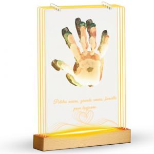 Premier trésor - Kit Empreinte Main Famille et Empreinte Main Pied Bebe avec Espace pour 4 Empreintes, Kit Empreinte Bebe pour Peindre les Mains de Toute la Famille, Cadeau Bebe Naissance. (J&J Ben, neuf)