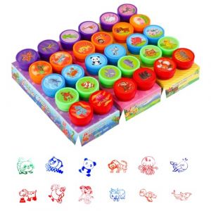 RMIVEGLIA 30 Tampons Enfants – Mini Tampon Encreur Animaux Auto-encreurs, Tampon Encreur Enfant Coloré en Plastique en 5 Couleurs, Idéal comme Mini Tampon Encreur pour Anniversaire et Récompenses. (Zerische Technology Kft., neuf)