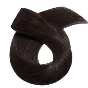 Extension Cheveux Extensions de cheveux humains à clipser de 40 à 66 cm, une pièce avec 5 clips, blond brésilien lisse Extension Cheveux Naturel(Dark Brown,24inches) (hairongshangdian, neuf)