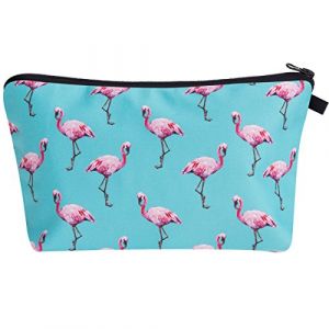 PREMYO Trousse de Maquillage Femme - Trousse Scolaire Fille Ado - Pochette &Eacute;cole Coll&egrave;ge Vanity Case Flamant Rose (PREMYO, neuf)