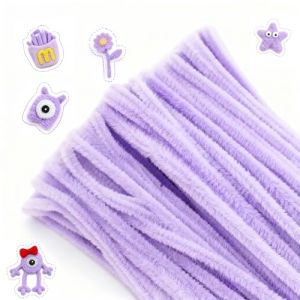 G2PLUS Fil Chenille 200PCS Tiges de Chenille de No&euml;l Cure Pipes Violet Clair Cure-Pipes pour D&eacute;corations et Artisanat Cr&eacute;atif Creatifs de No&euml;l 6mm * 30cm (BIGGER, neuf)