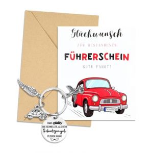 SOVYTH 1 pi&egrave;ce Porte-cl&eacute;s de voiture,Porte-cl&eacute;s Permis de Conduire R&eacute;ussi, Porte-cl&eacute;s Voiture Ange Gardien, Porte-cl&eacute;s Voiture, Porte-cl&eacute;s Conduite Prudente（C） (MARK & BRANDS SHOP, neuf)